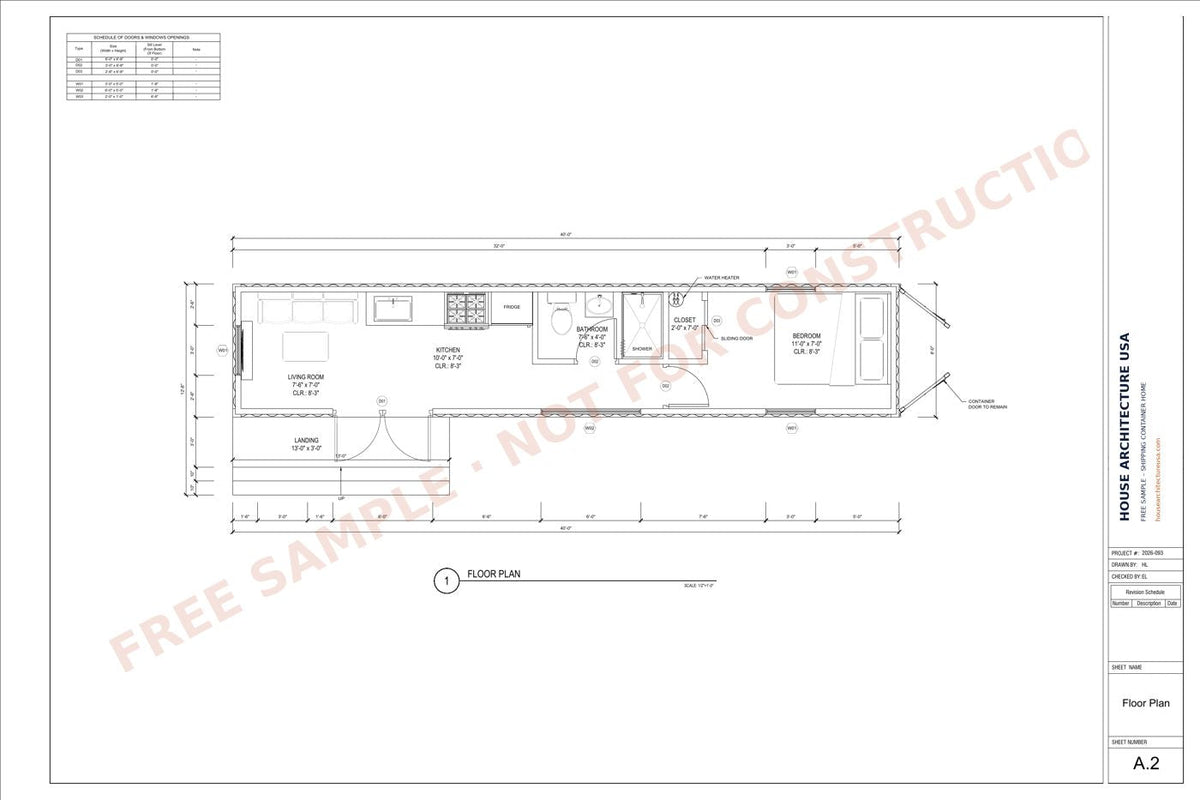 Shipping Container Permit Drawing sample sheet