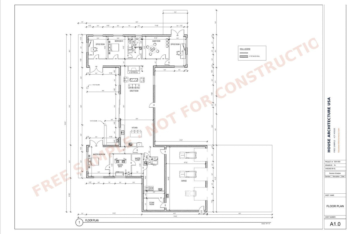 ICF House Permit Drawing sample sheet