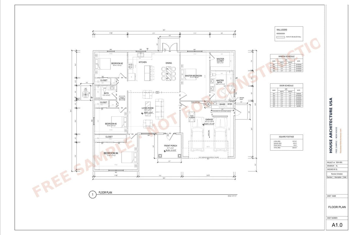 New House Permit Drawing sample sheet