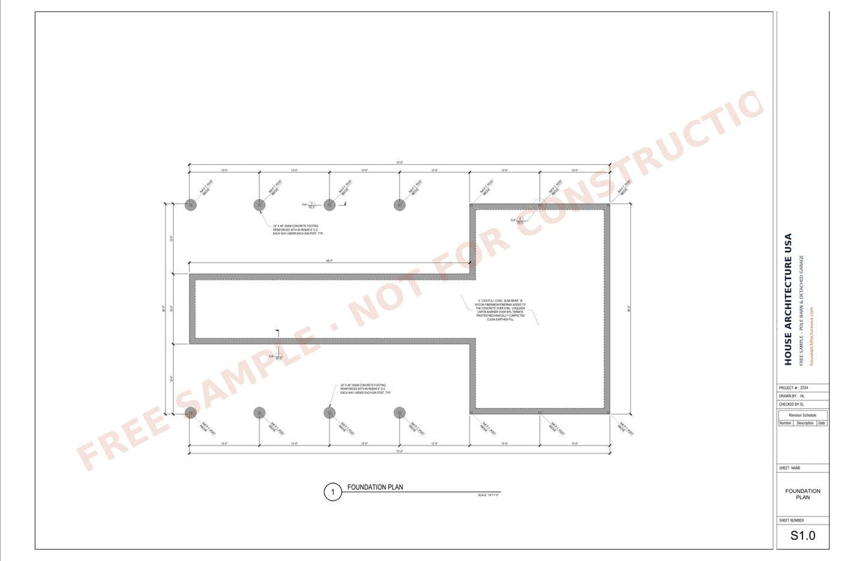 Pole Barn & Detached Garage Permit Drawing sample sheet