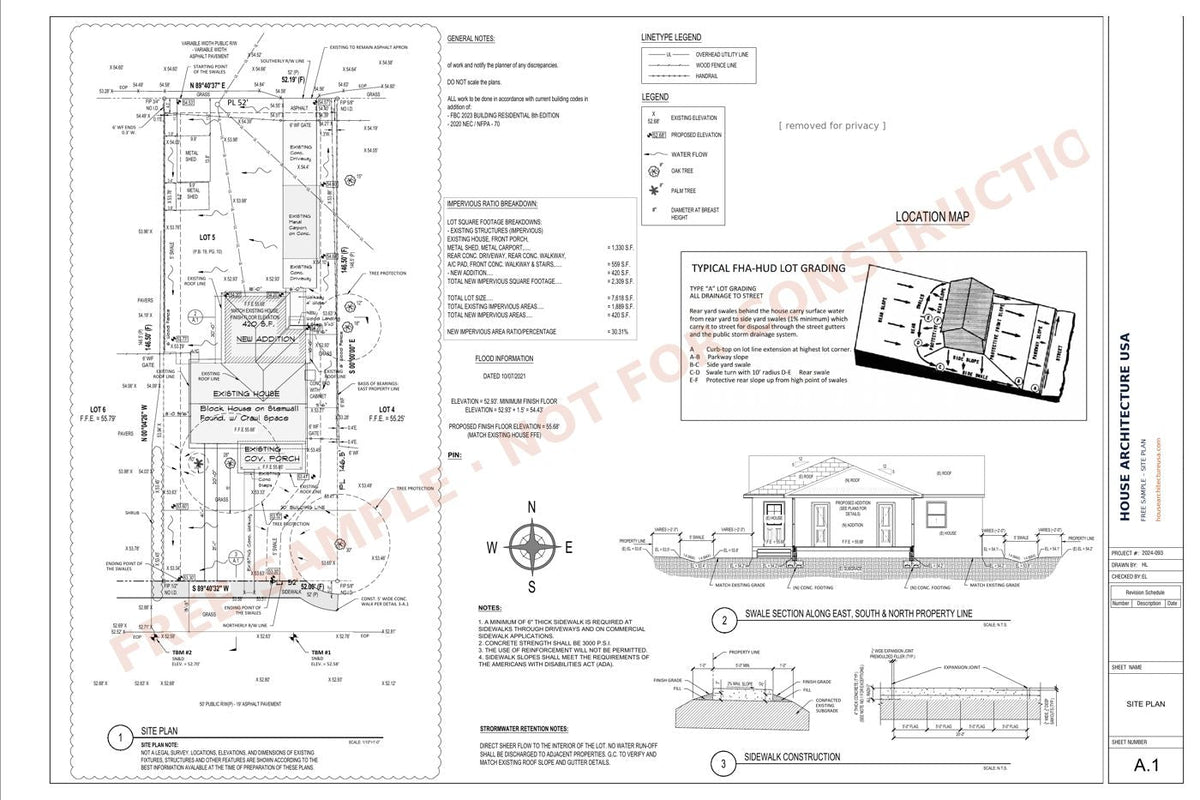 Plano del sitio para permiso: muestra gratis (PDF)
