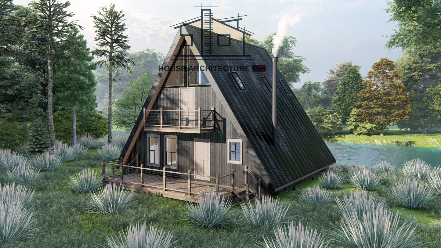 Amazing A Frame House 29'x32' with Deck