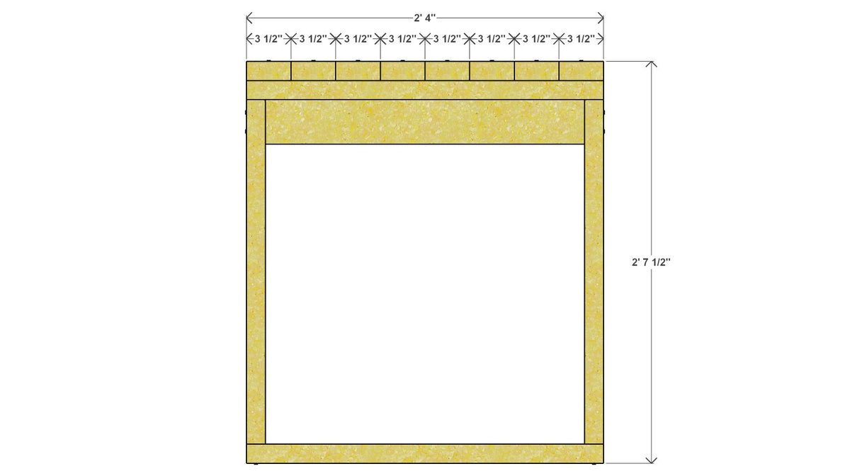 Haven Dining Table & 4 Chairs Plan – table side drawing