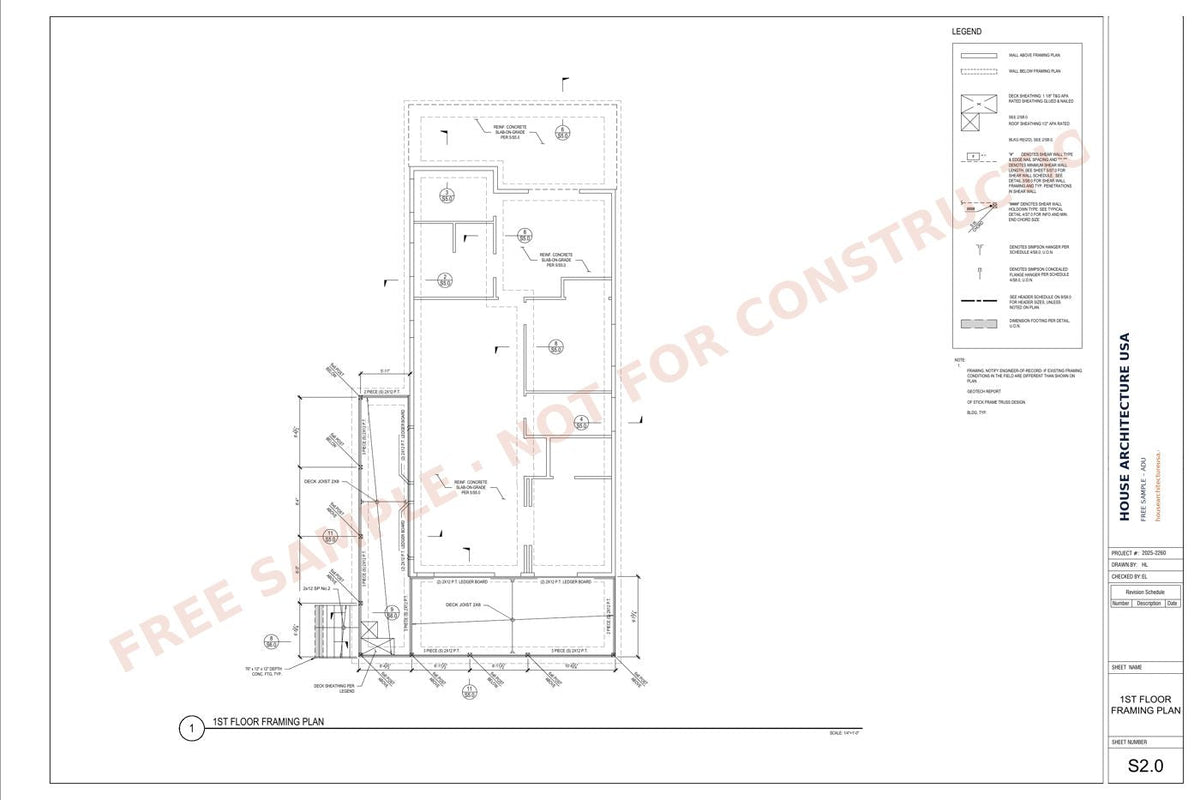 ADU Permit Drawing sample sheet