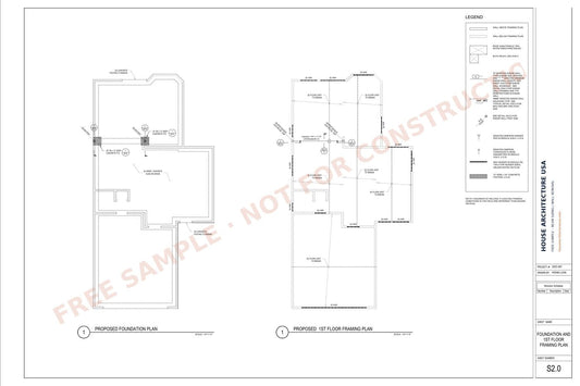 Beam Sizing & Load-Bearing Wall Removal Drawing sample sheet