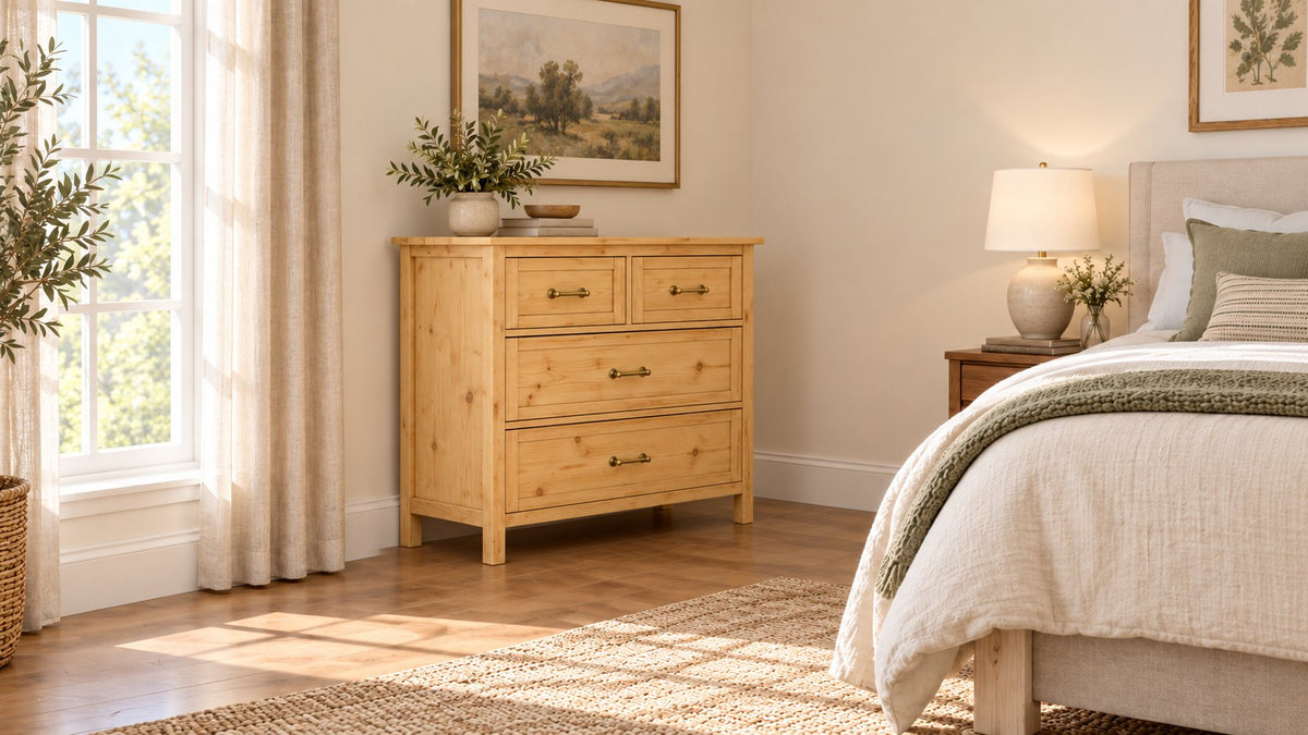4-Drawer Chest Dresser 17" x 37" x 35" – rendering