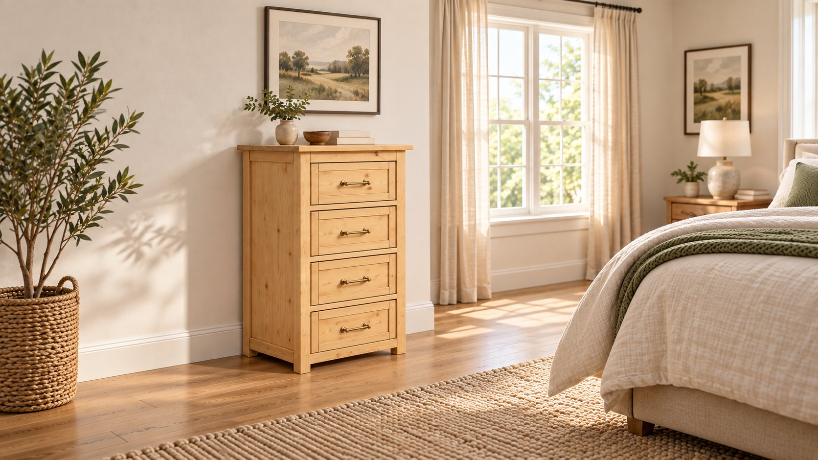 4-Drawer Tall Chest 17" x 19" x 35" DIY plan
