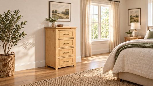 4-Drawer Tall Chest 17" x 19" x 35" – rendering
