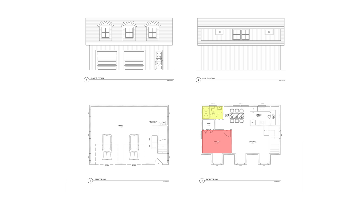 GB0006: Two Story Garage House with Bedroom 24'x32'