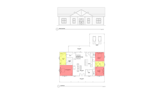 BD0013: Barndominium House 60'x64' - 3 Bedroom, 2 Bathroom, Carport 2 car