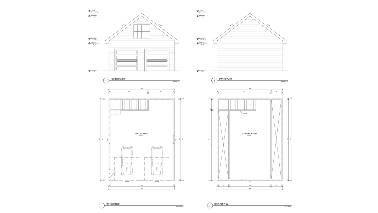 GB0008: Two Story Garage House with Bedroom 24'x30'