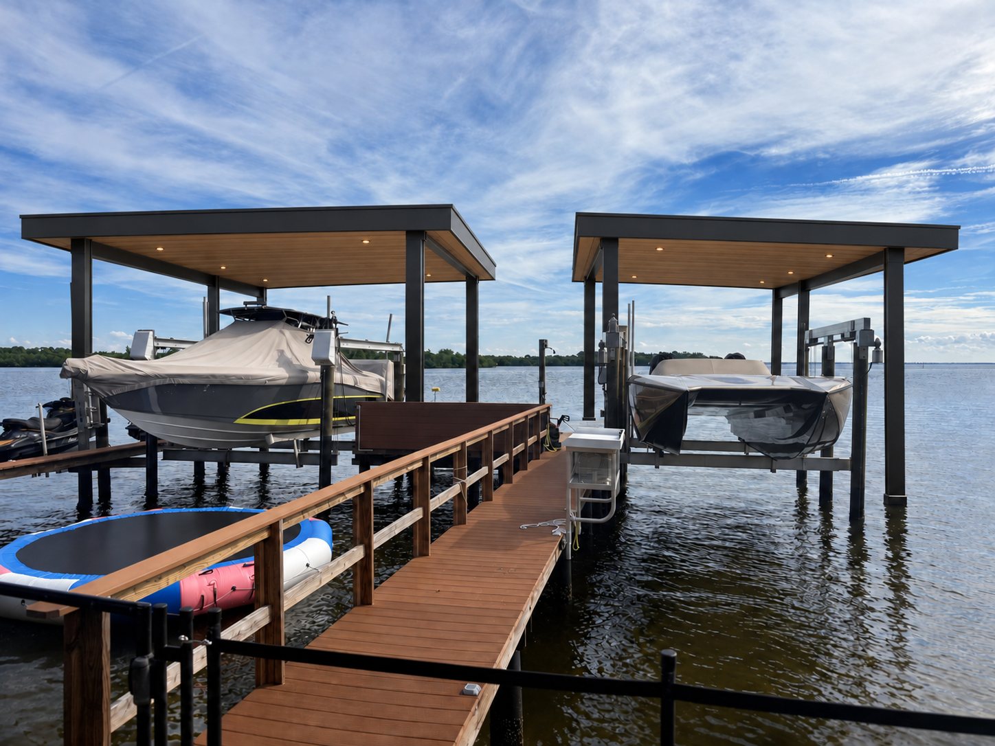 Rendering of the proposed roofs over both boat lifts