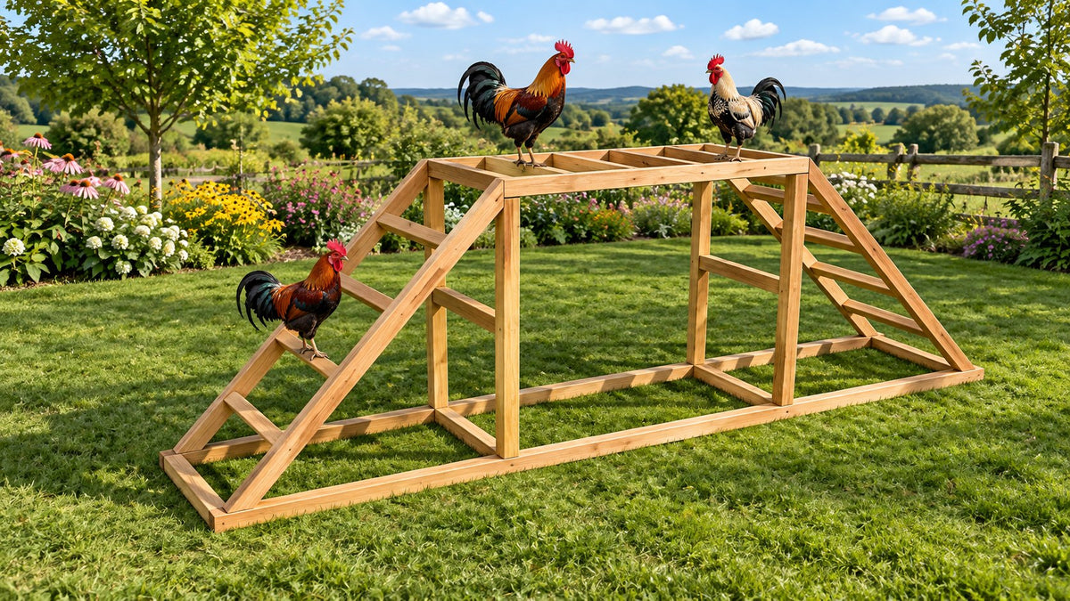 Chicken Roosting Bar 96" x 18" x 30" – rendering