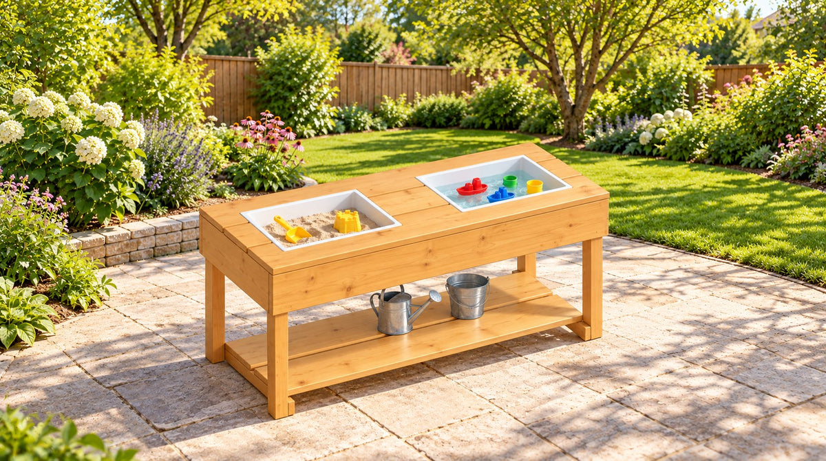 Double Bin Sensory Table 44" x 17" x 20" – rendering