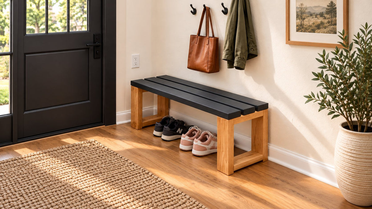 Entryway Bench 28" x 12" x 18" (Style 1) – rendering