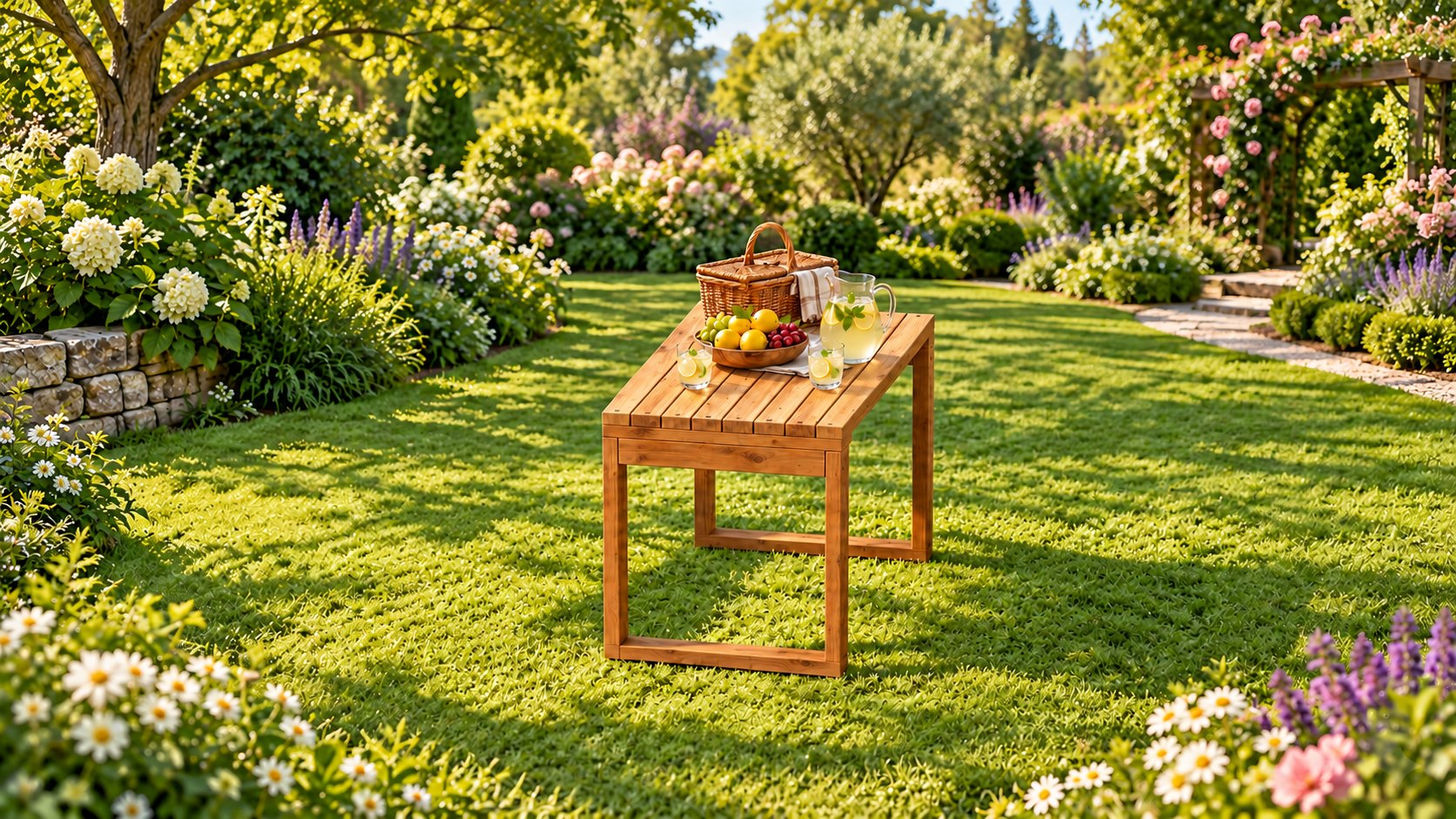 Garden Picnic Table 48" x 28" x 28.5" DIY plan