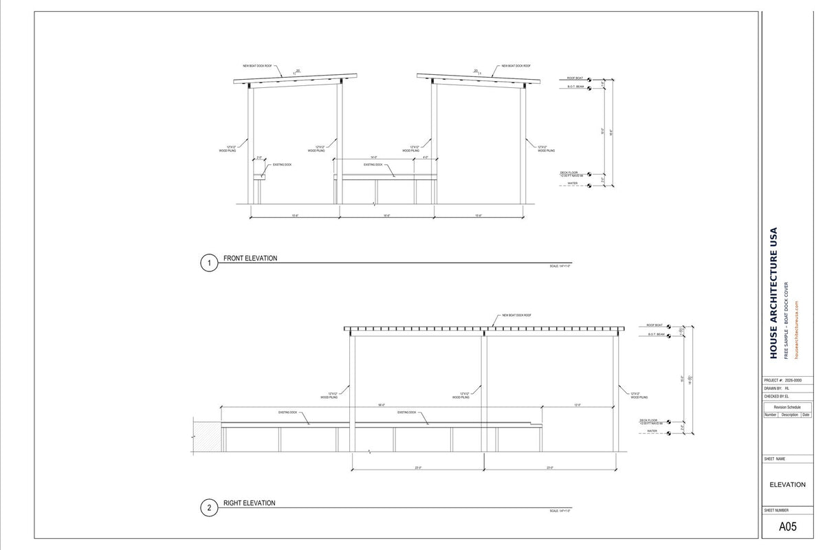 Front and side elevations
