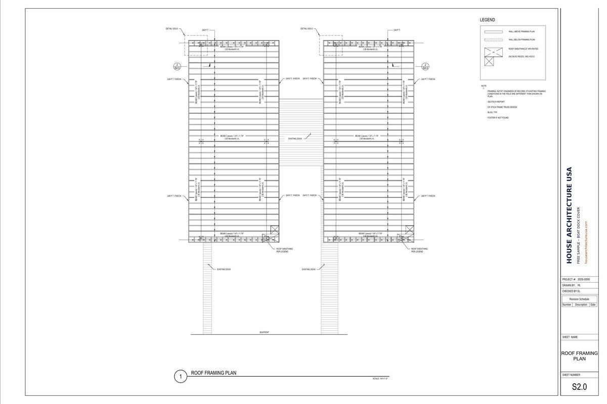 Roof framing plan