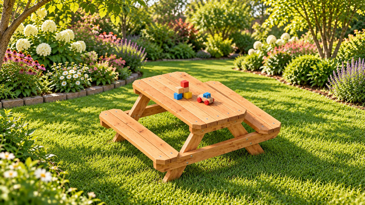 Kids' Picnic Table 40" x 36" x 20" – rendering
