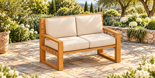 Modern Outdoor Loveseat 55" x 27.75" x 36" – rendering