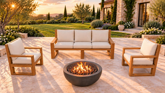 Modern Outdoor Sofa & Armchair Set – rendering