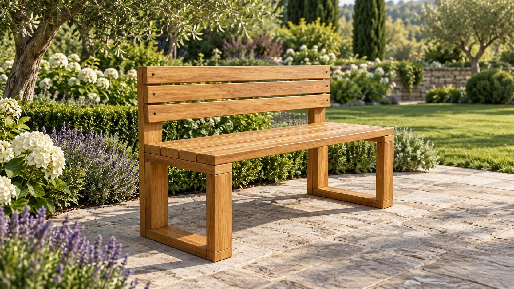 Outdoor Garden Bench with Backrest 48" x 17.75" x 36" DIY plan