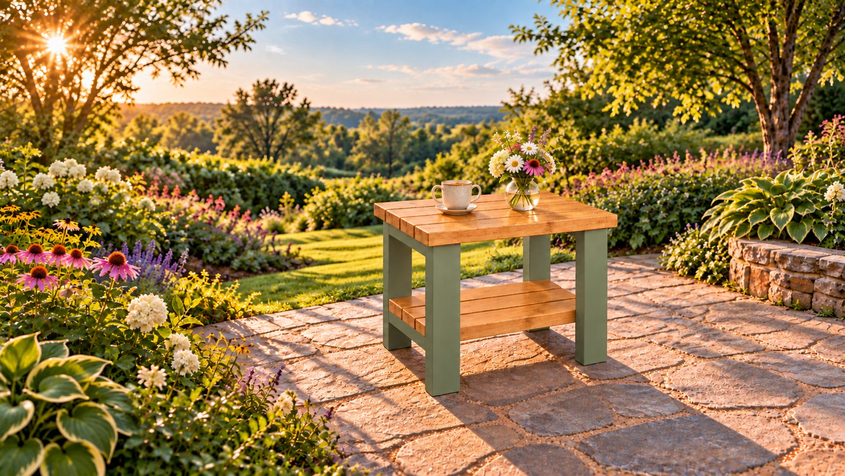 Outdoor Side Table 24" x 14" x 18" DIY plan