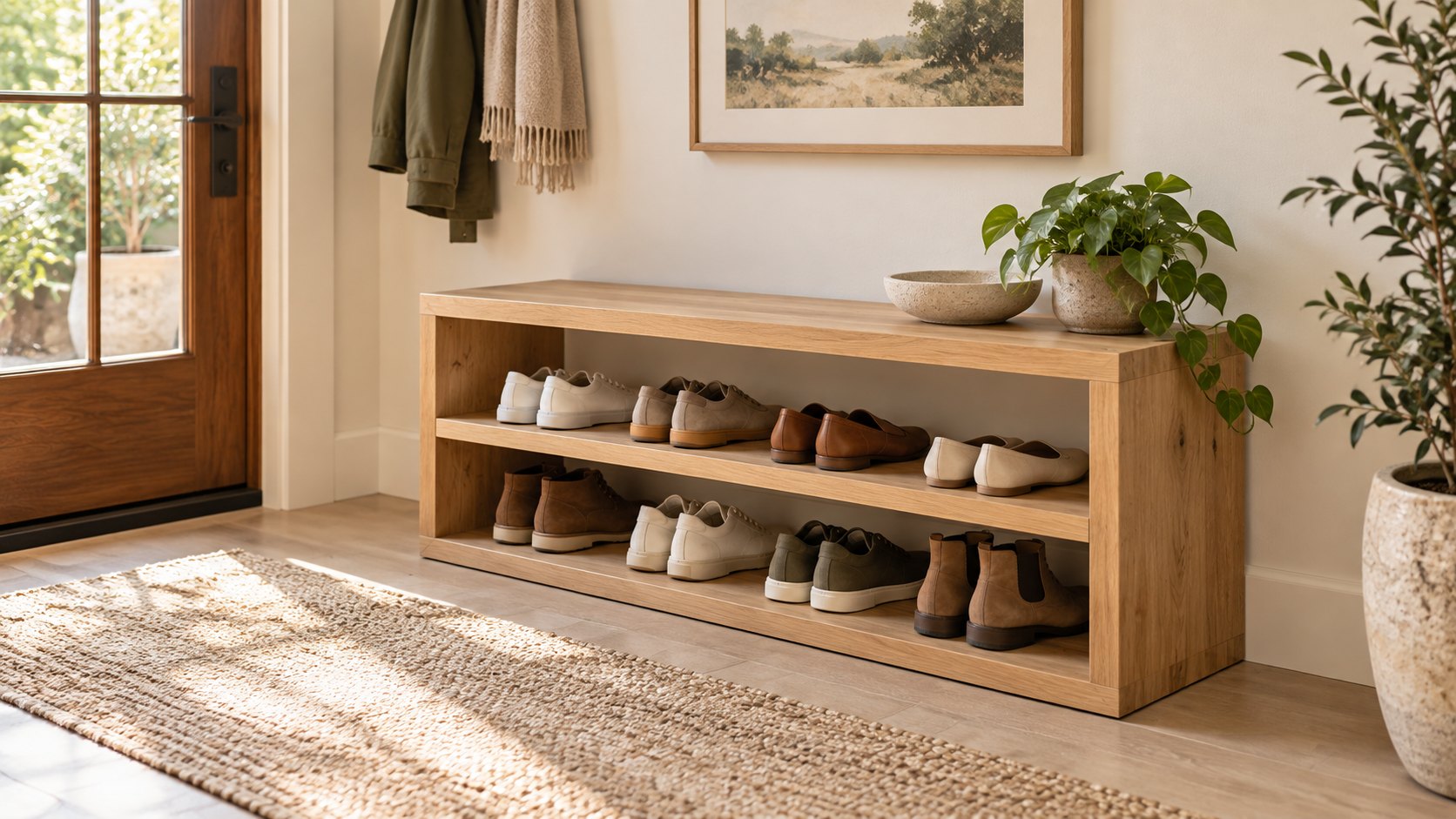 Shoe Bench 48" x 11.25" x 18" DIY plan