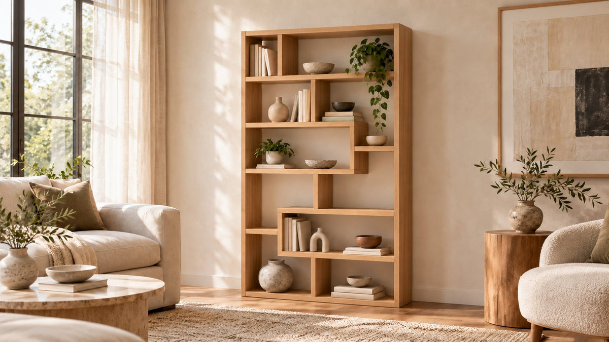 Tall Cubby Bookshelf 51" x 11.25" x 96" – rendering