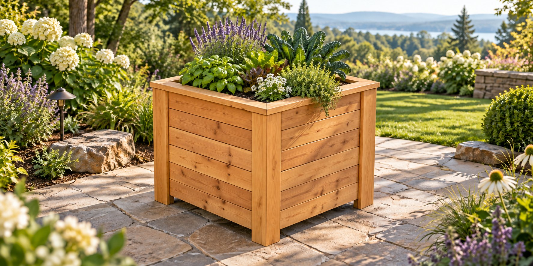 Tall Square Raised Garden Bed 43" x 43" x 37.5" DIY plan