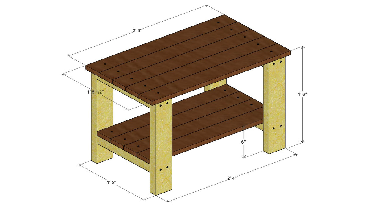 The Haven Outdoor Lounge Set Plan – table 3d view drawing