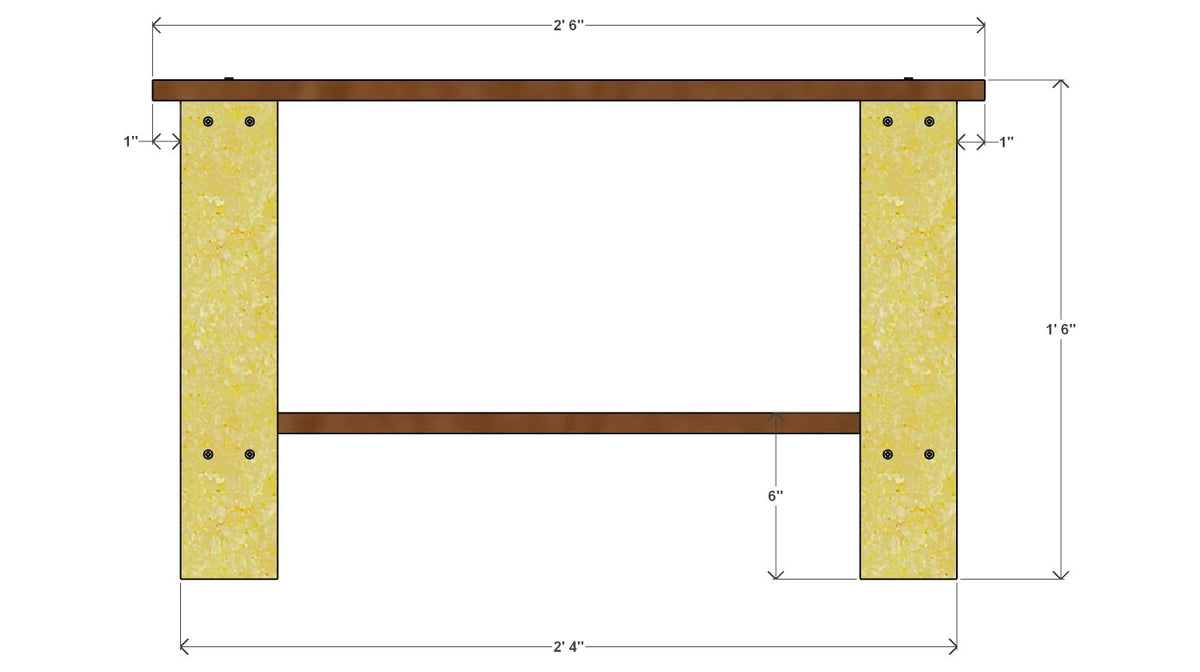 The Haven Outdoor Lounge Set Plan – table front drawing