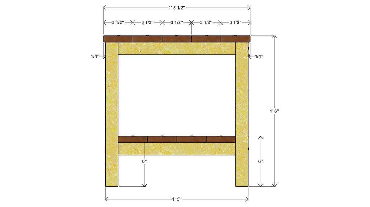 The Haven Outdoor Lounge Set Plan – table side drawing