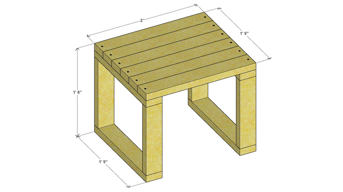 Toddler Table and 2 Chairs Plan – table 3d view drawing
