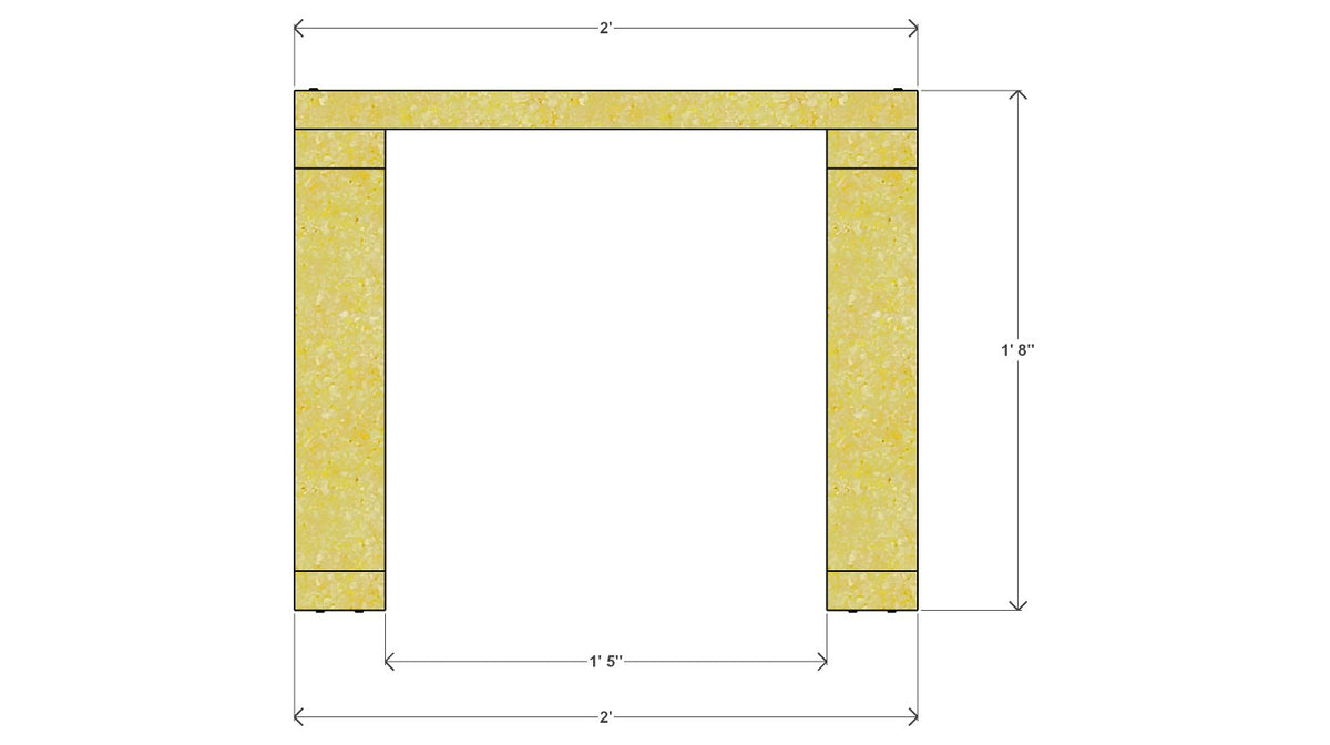 Toddler Table and 2 Chairs Plan – table front drawing