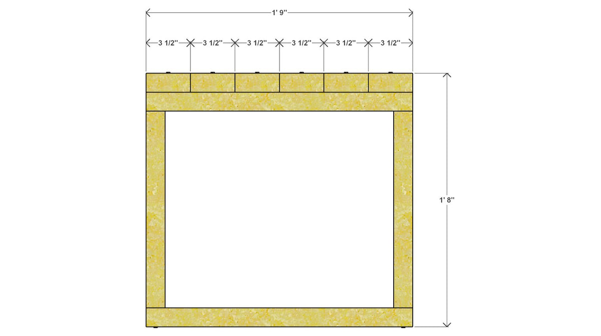 Toddler Table and 2 Chairs Plan – table side drawing