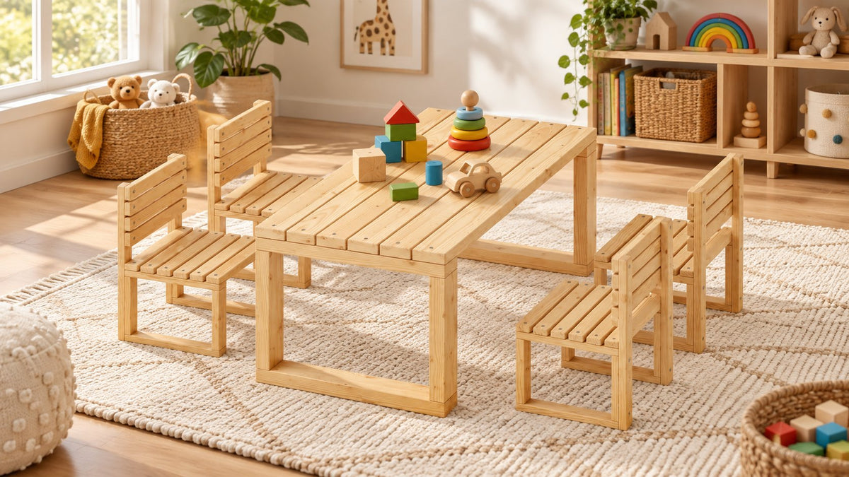 Toddler Table and 4 Chairs – rendering