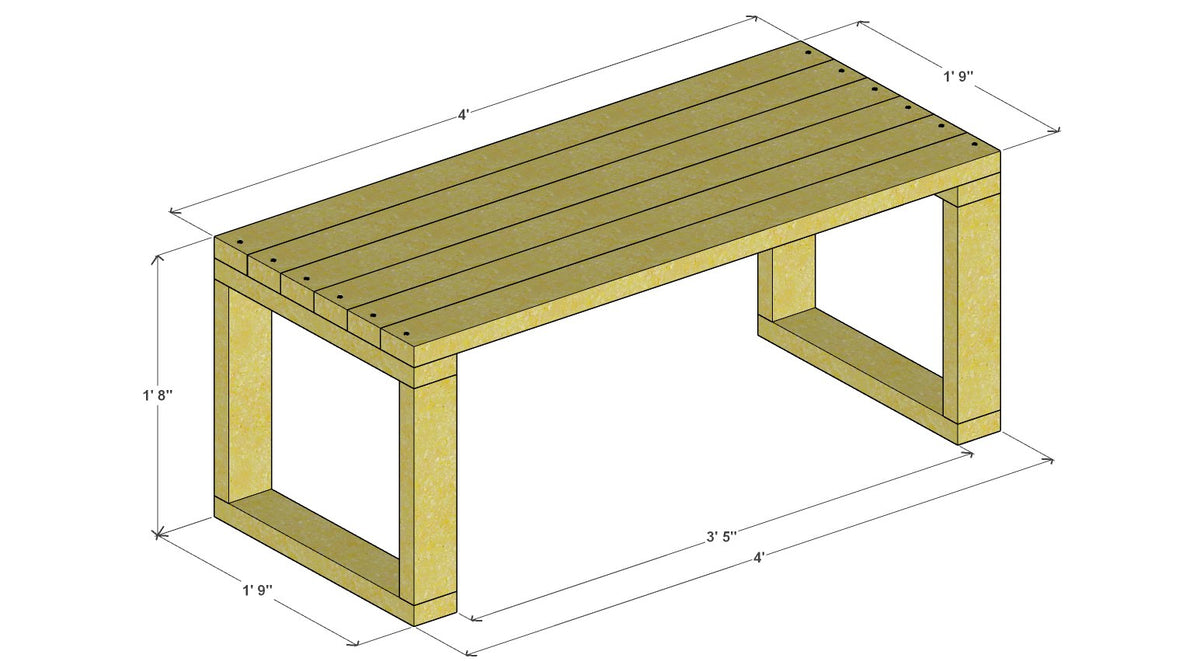 Toddler Table and 4 Chairs Plan – table 3d view drawing