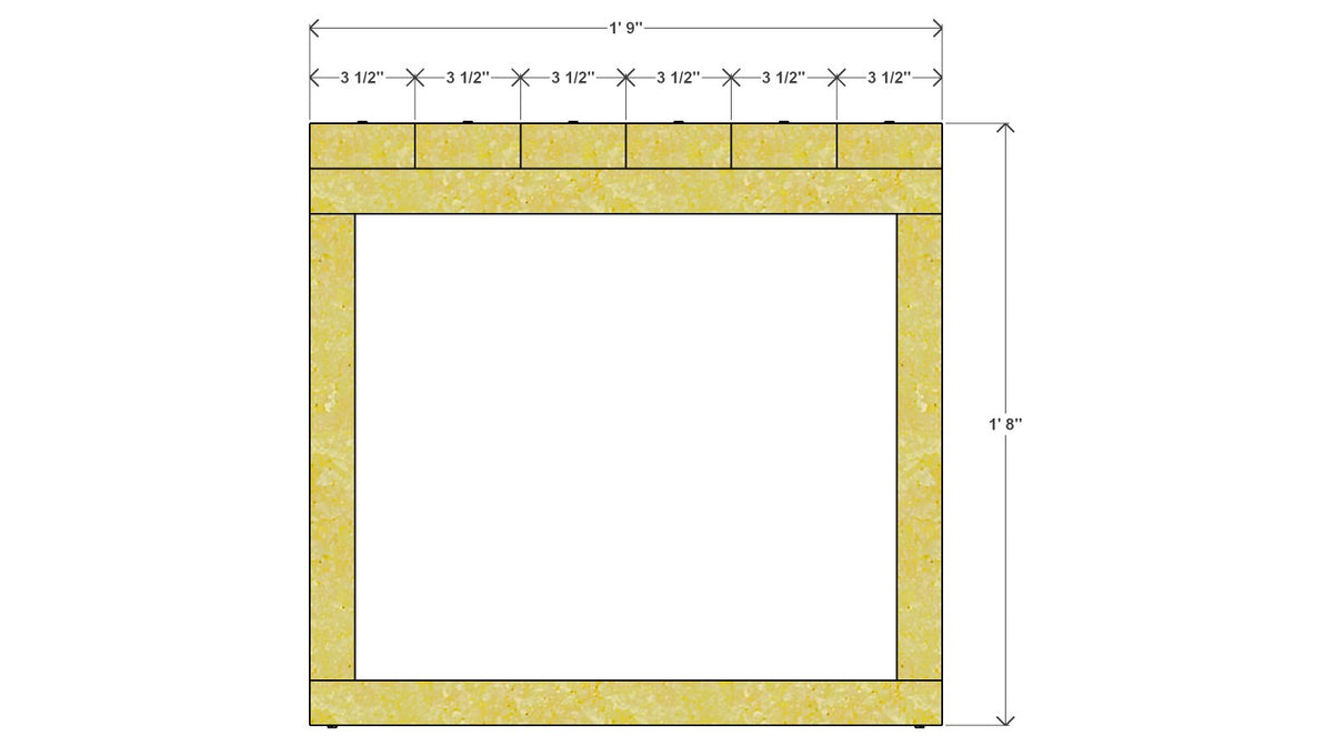 Toddler Table and 4 Chairs Plan – side drawing