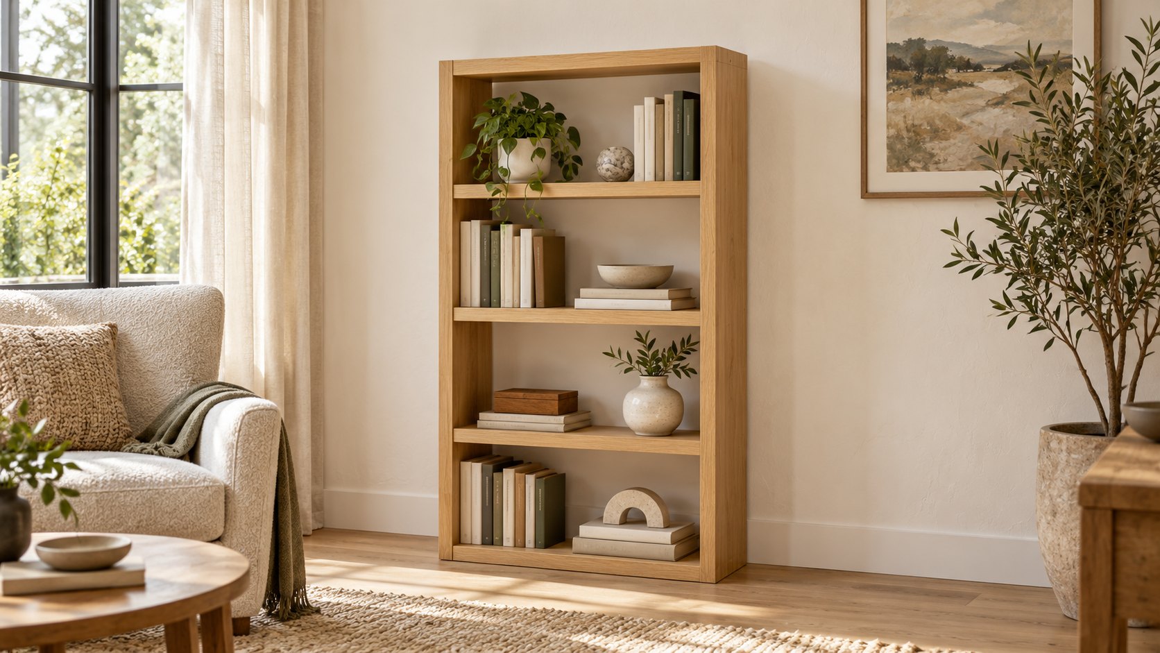 Wood Bookshelf 27" x 11.25" x 48" DIY plan