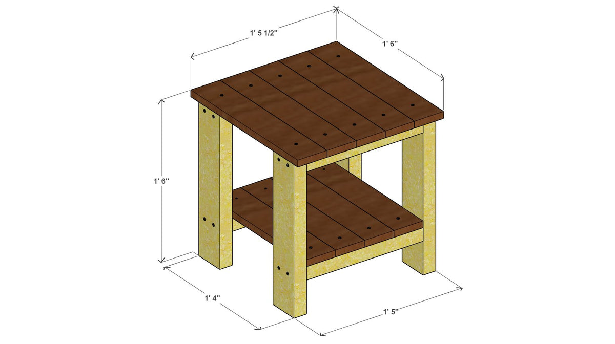 Woodland Patio Chair & Table Set Plan – 3d view drawing