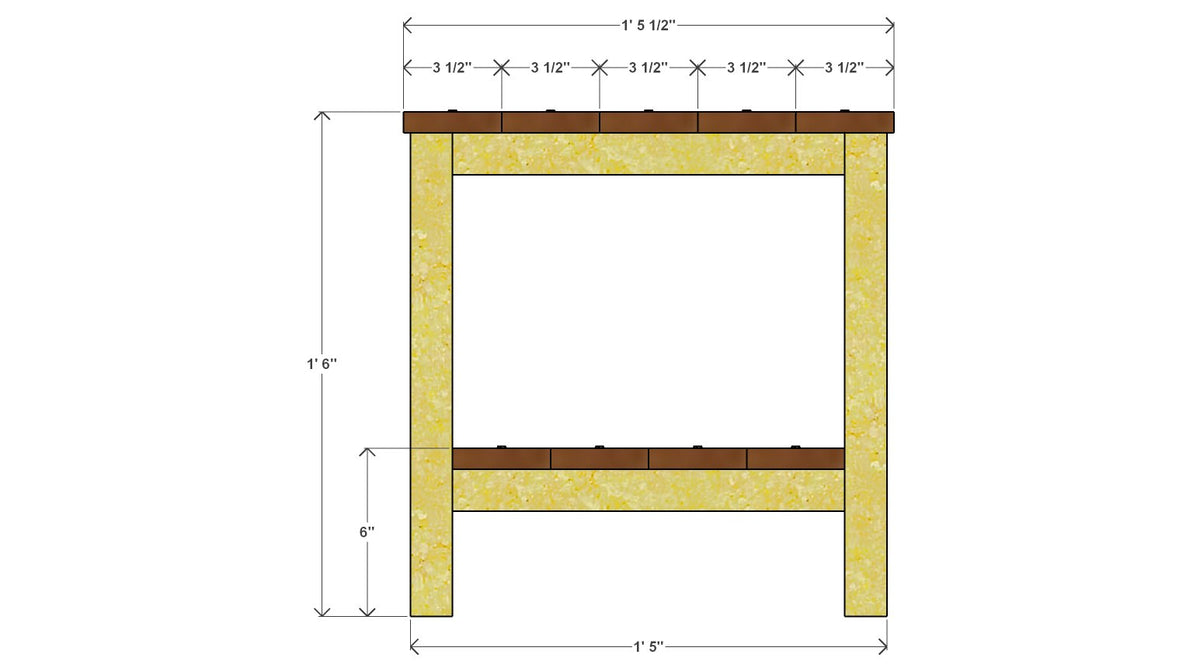 Woodland Patio Chair & Table Set Plan – front drawing