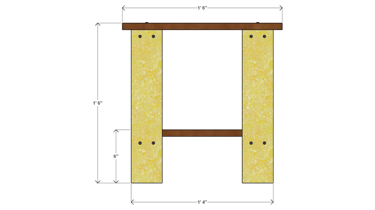 Woodland Patio Chair & Table Set Plan – side drawing